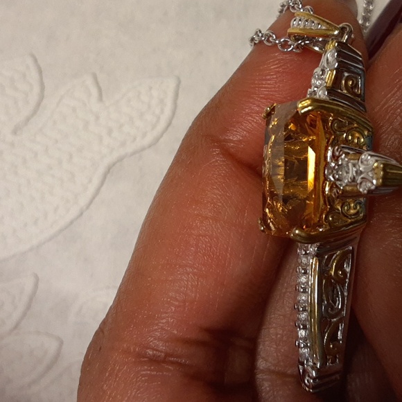 925 Genuine Fire Citrine and Untreated White Zircons.PRICE IS FIRM. - Picture 12 of 17